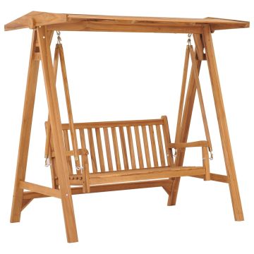 Dondolo con Cuscino Verde Brillante 170 cm in Massello di Teak