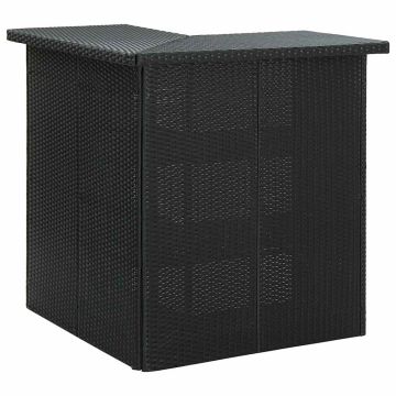 Set da Bar da Giardino 4 pz con Cuscini in Polyrattan Nero