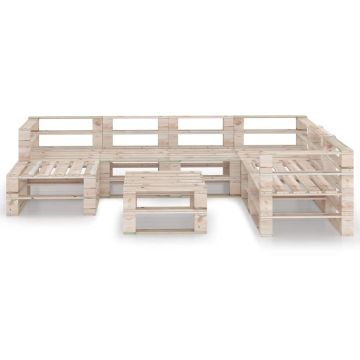 Set Salotto Giardino 8 pz in Pino Impregnato