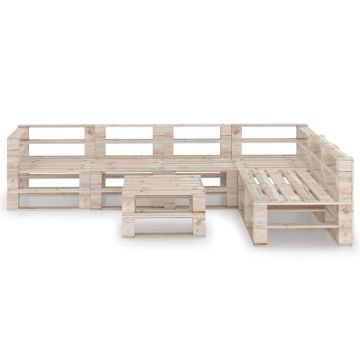 Set Divani da Giardino su Pallet 7 pz in Legno di Pino