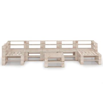 Set Salotto Giardino 8 pz in Pino Impregnato