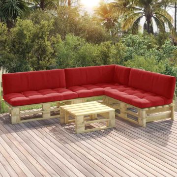 Set Divani in Pallet con Cuscini 4 pz in Pino Impregnato Verde