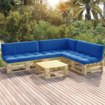 Set Divani in Pallet con Cuscini 4 pz in Pino Impregnato Verde