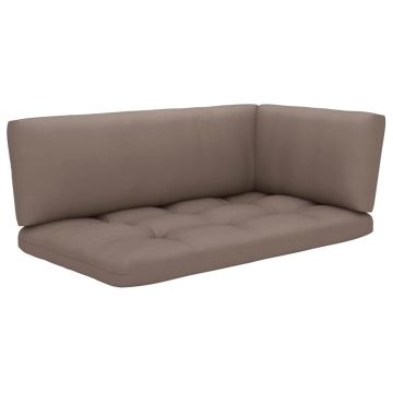 Set Divani in Pallet con Cuscini 4 pz in Pino Impregnato Grigio