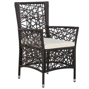 Set Mobili da Pranzo per Giardino 3 pz Marrone