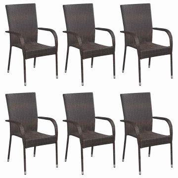 Set Mobili da Pranzo per Giardino 7 pz Marrone