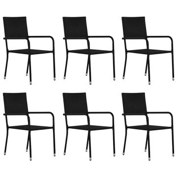 Set Mobili da Pranzo per Giardino 7 pz Nero