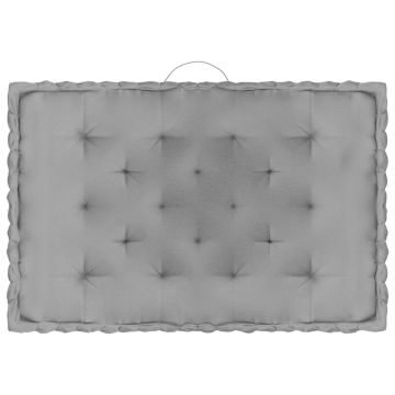 Cuscini per Pallet e Pavimento 4 pz Grigio in Cotone