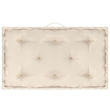 Cuscini per Pallet e Pavimento 7 pz Beige in Cotone