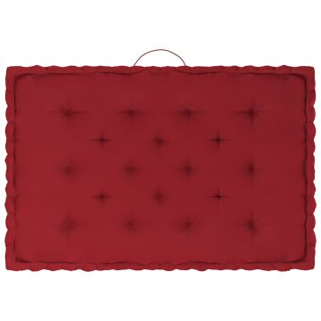 Cuscini per Pallet e Pavimento 7 pz Rosso Borgogna in Cotone