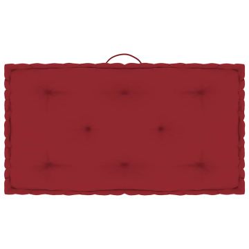 Cuscini per Pallet e Pavimento 7 pz Rosso Borgogna in Cotone