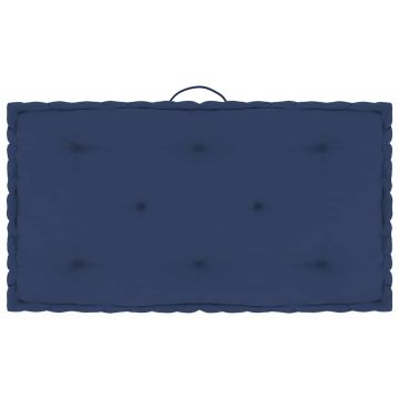 Cuscini per Pallet e Pavimento 4 pz Blu Navy Chiaro in Cotone