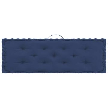 Cuscini per Pallet e Pavimento 7 pz Blu Navy Chiaro in Cotone