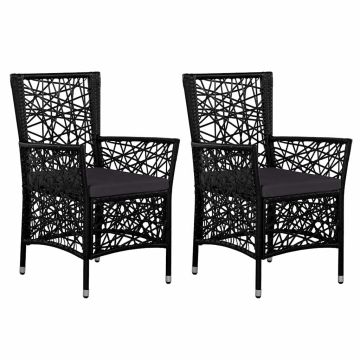 Set Mobili da Pranzo per Giardino 3 pz Nero