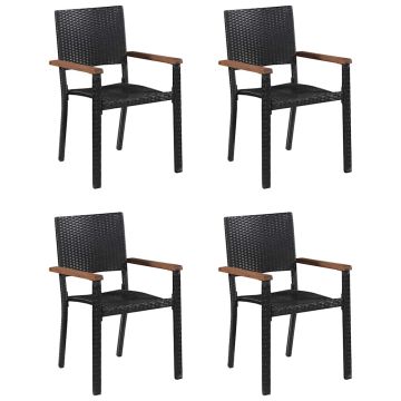 Set Mobili da Pranzo per Giardino 5 pz Nero