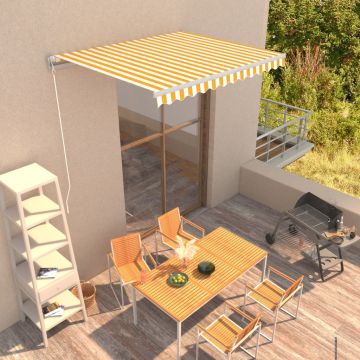 Tenda da Sole Retrattile Manuale 300x250 cm Gialla e Bianca