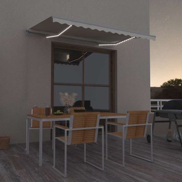 Tenda retrattile Crema 300 x 250 cm Tessuto e Alluminio