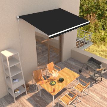 Tenda da Sole Retrattile Manuale 350x250 cm Antracite