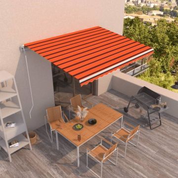 Tenda da Sole Retrattile Automatica 450x300 cm Arancio Marrone