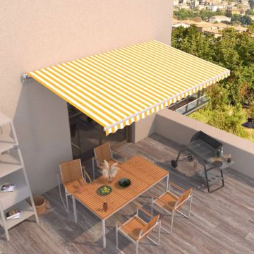 Tenda retrattile Giallo e Bianco 500 × 300 cm
