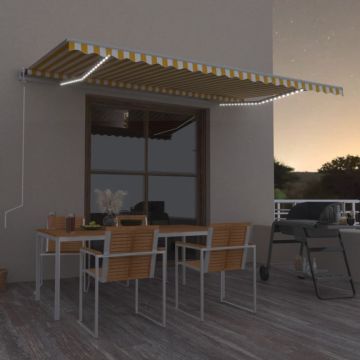 Tenda retrattile Giallo e Bianco 500 × 300 cm