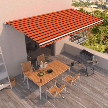 Tenda da Sole Retrattile Automatica 600x300cm Arancio e Marrone