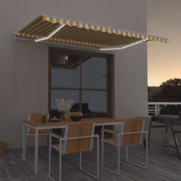 Tenda retrattile Giallo e Bianco 400 × 350 cm