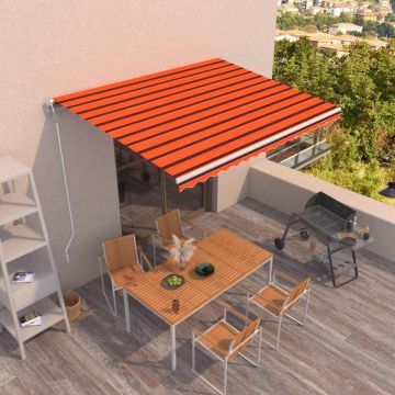 Tenda da Sole Retrattile Automatica 450x350 cm Arancio Marrone