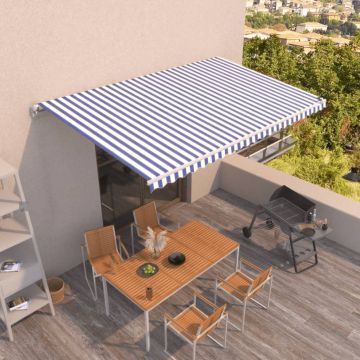 Tenda retrattile Blu e Bianco 500 × 350 cm