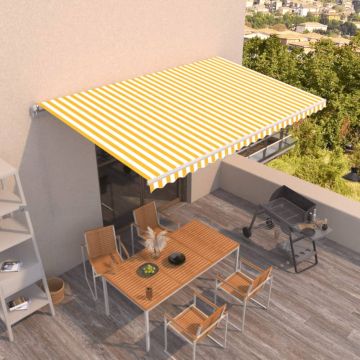 Tenda retrattile Giallo e Bianco 500 × 350 cm