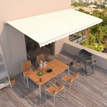 Tenda retrattile Crema 600 × 350 cm Poliestere e Alluminio