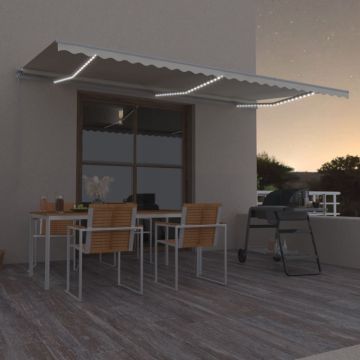 Tenda retrattile Crema 600 × 350 cm Tessuto e Alluminio