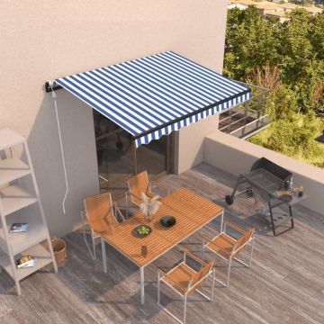 Tenda da Sole Retrattile Automatica 300x250 cm Blu e Bianca
