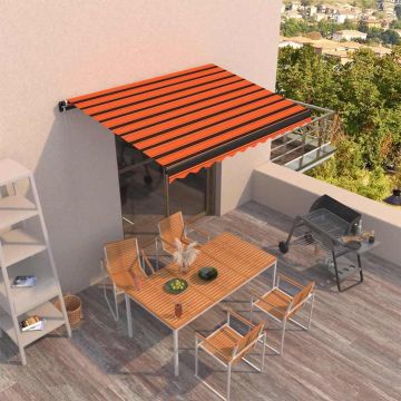 Tenda da Sole Retrattile Manuale 400x300 cm Arancione e Marrone