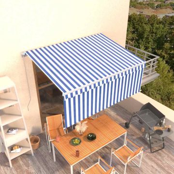 Tenda retrattile Blu e Bianco 3 x 2,5 m Poliestere
