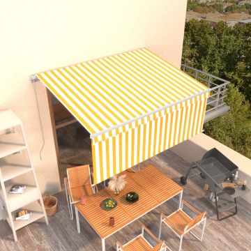 Tenda retrattile Giallo e Bianco 3 x 2,5 m Poliestere