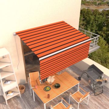Tenda retrattile Arancione e Marrone 3 x 2,5 m Poliestere