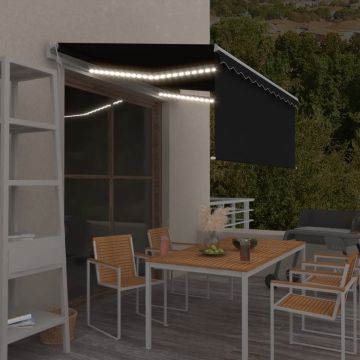Tenda Automatica Parasole LED Sensore Vento 3x2,5m Antracite