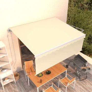 Tenda da Sole Retrattile Automatica con Parasole 4x3 m Crema