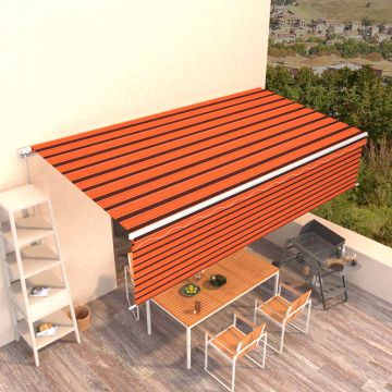Tenda retrattile Arancione e Marrone 6 x 3 m Poliestere