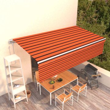 Tenda Retrattile Automatica con Parasole 6x3 m Arancio Marrone