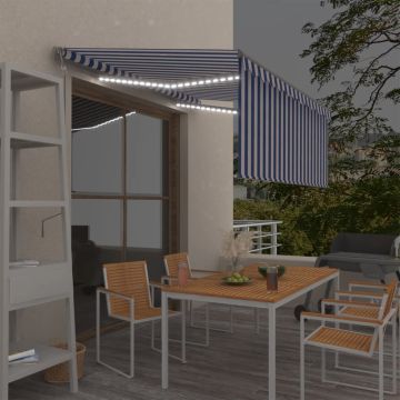 Tenda Automatica LED Sensore Vento 3,5x2,5m Arancione Marrone