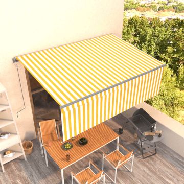Tenda Retrattile Automatica con Parasole 4x3m Gialla Bianca