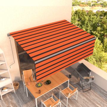 Tenda Retrattile Automatica con Parasole 4x3 m Arancio Marrone