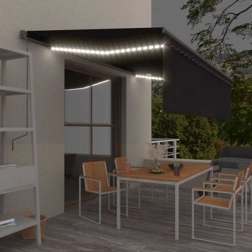 Tenda Automatica con Parasole Sensore Vento e LED 5x3 Antracite
