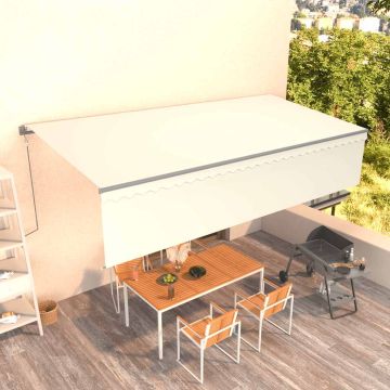 Tenda da Sole Retrattile Automatica con Parasole 6x3 m Crema