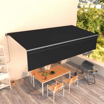Tenda da Sole Retrattile Automatica con Parasole 6x3m Antracite