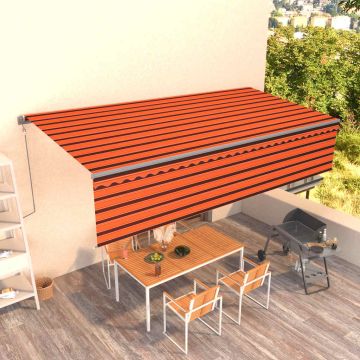 Tenda Retrattile Automatica con Parasole 6x3 m Arancio Marrone