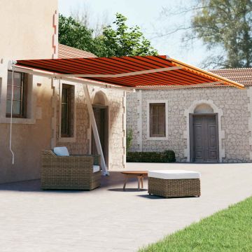 Tenda Retrattile Automatica 400x300 cm Arancione e Marrone