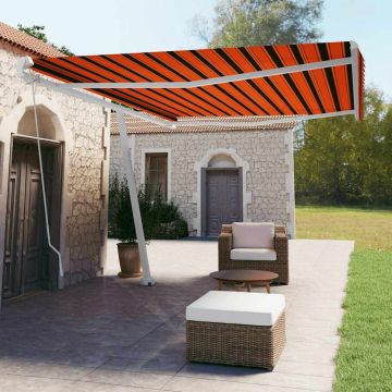 Tenda da Sole Manuale Retrattile 500x350 cm Arancione/Marrone